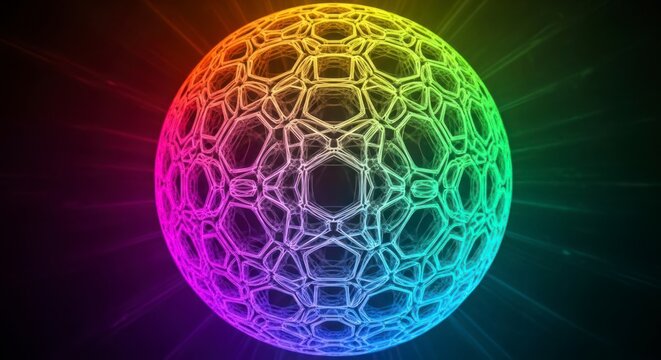 Buckminsterfullerene molecule structure model.