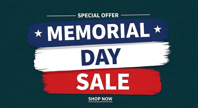 Memorial day sale advertisement patriotic discount offer for a limited time
