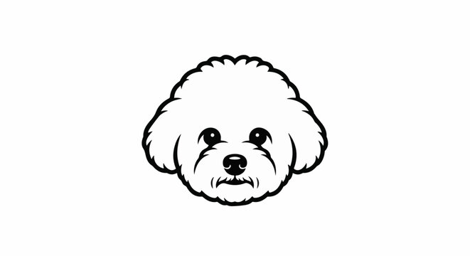 Fluffy white dog face with big eyes and mustache