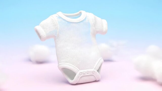 Soft cotton transforms into a gentle baby bodysuit. This symbolizes comfort and natural care for infants.