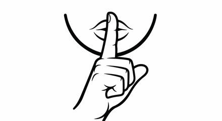 Obraz premium Finger over lips, symbol for silence and secrecy
