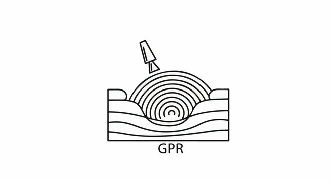 Ground penetrating radar scanning underground layers for surveys