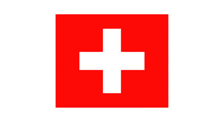 Fototapeta premium Swiss Flag Emblem - Red Square with White Cross Symbol