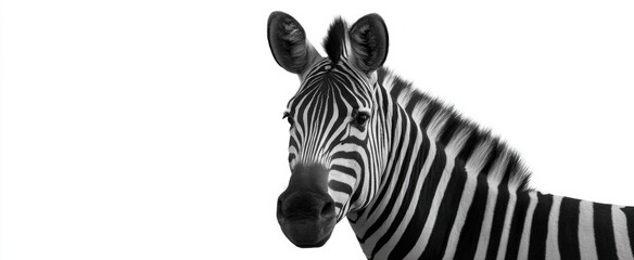 Obraz premium Elegant zebra alone a famous African creature with striking black and white stripes