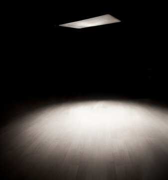 Warm ambiance of studio light effect on empty floor