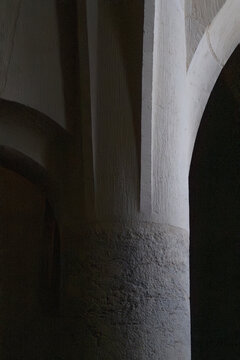 Close Up view of suggestive Arch and column renaissance architecture detail