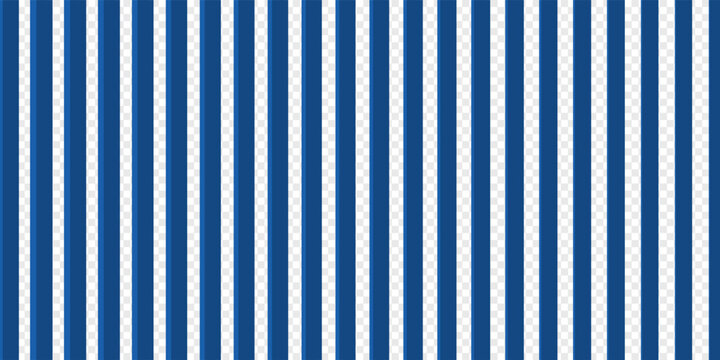 Striped background with vertical straight blue and white stripes. Seamless and repeating pattern. Editable vector