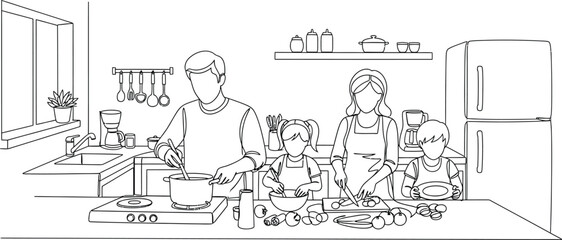 Obraz premium Detailed line drawing of a medieval or renaissance interior scene silhouette
