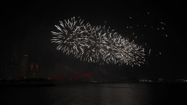 Fireworks in Abu Dhabi for celebrating UAE National Day
