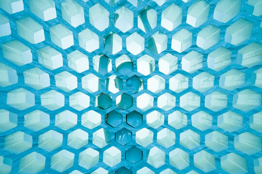 Abstract blue hexagon pattern geometric background modern design