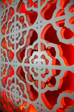 Decorative red geometric screen pattern abstract background modern design