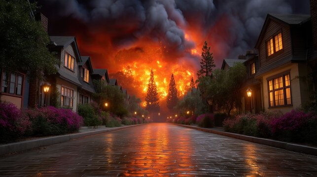 Cinematic Night Scene in Altadena Street