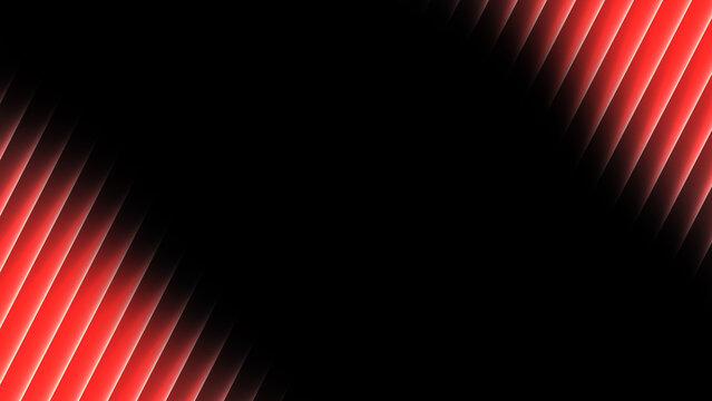 Red black liquid glass 3D abstract background. Iridescent fractal prism shape with narrow vertical glass rays. Minimalist fluid 3D render with soft gradient fade, sleek luminous reflections.