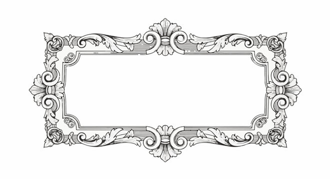 Ornate scrollwork frame with central rectangular opening, vintage design