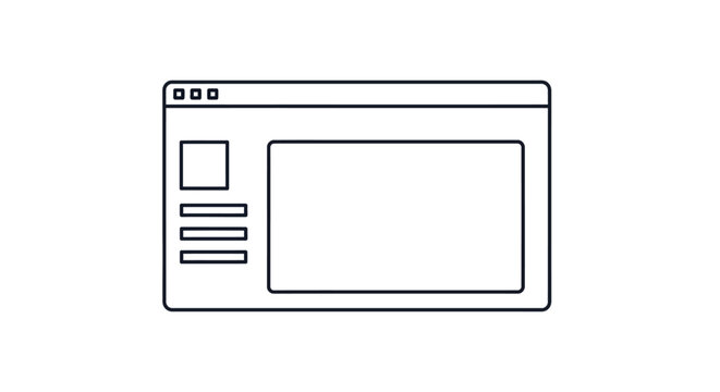 Simple line art icon of a website browser window