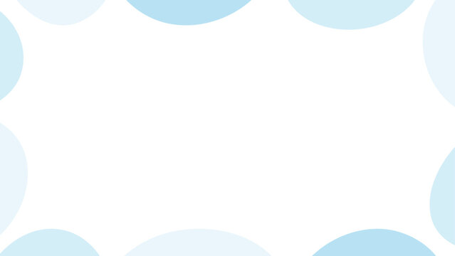 爽やかで清潔感のある水色の丸いドットのフレーム背景素材。ぷくぷくした泡のような抽象的フレーム。