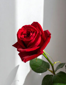 red rose on a white background