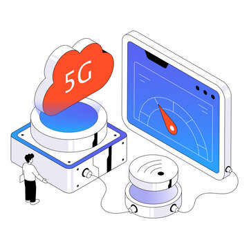 Modern design illustration of cloud speed test