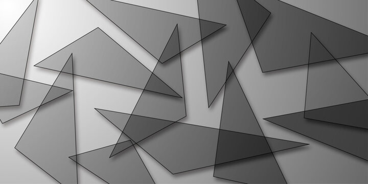 Vector white grey gray gradient dynamic abstract lines background. Vector Polygonal Material Design. Used opacity layers. Volume geometric shape, 3d crystal gray background, triangles mosaic.