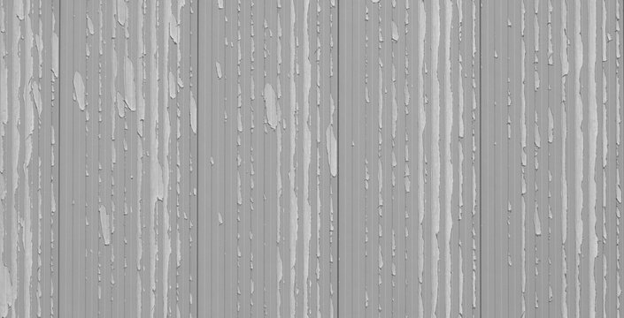 Abgeplatzte graue Farbe auf Metall Lamellen