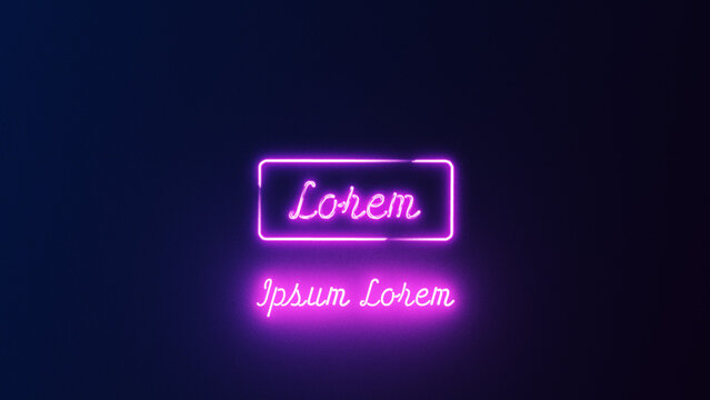 Neon Text in a Box Animated Title with Flickering and Gradient Background