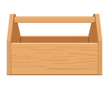 Classic empty wooden toolbox for carpentry and DIY tools