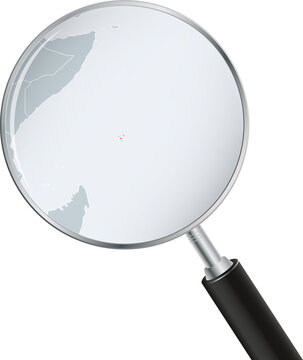 Seychelles Map Under Magnifying Glass with National Flag