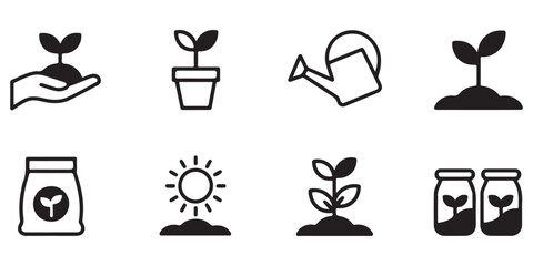 Bold Gardening and Agriculture Icon Collection © MdMojinur