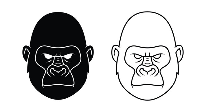 Gorilla Skull Face Designs Illustration Vector Art Vector