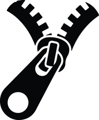 Silhouette zipper fastener opening clothing fashion accessory vector design © Nasima