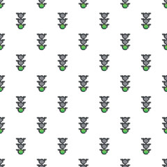 Fototapeta premium Traffic light icons show a green light against a white background creating a seamless pattern