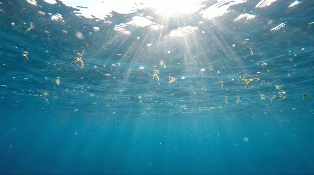 Ocean Beauty with Sunlight and Fish