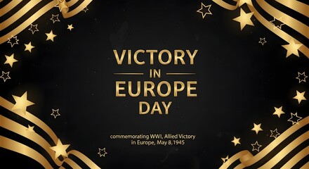 Commemorating victory in europe day with historical significance and patriotic designs