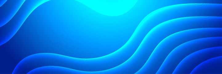 Fototapeta premium Blue Abstract fluid wave. Modern poster with gradient 3d flow shape. Innovation background design for the cover, landing page. 