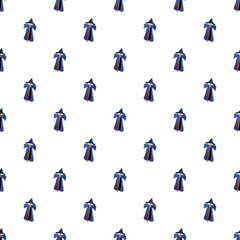 Naklejka premium Pointed wizard hats repeating on a white background for a mystical theme