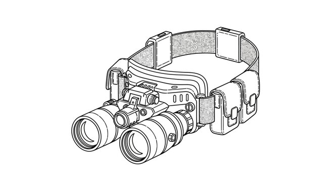 Night Vision Goggles Headset Device for Military and Security Forces