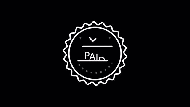 For this "Paid" stamp icon, here are two title options optimized for Adobe Stock:

Paid Stamp Seal Icon Animation with Checkmark and Wavy Edge Circle