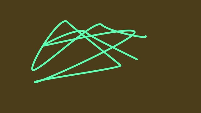 Glowing neon squiggle line on black background for futuristic design and tech graphics