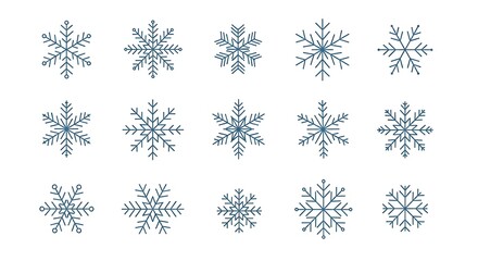 Set of snowflake illustrations
