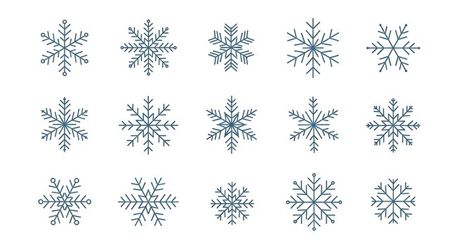 Set of snowflake illustrations
