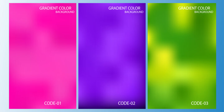 Vibrant gradient backgrounds a trio of bold colors pink purple and green