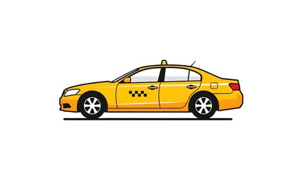 Fototapeta premium A yellow taxi cab on transparent background