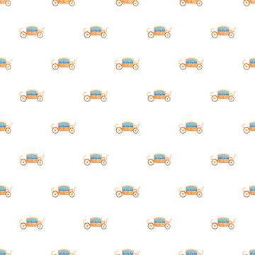 Royal carriages creating an elegant golden vintage pattern background