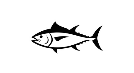 Fototapeta premium Stylized Tuna Fish Silhouette Illustration, Ocean Seafood Icon