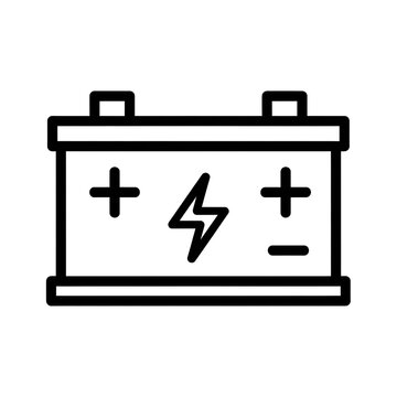 Battery icon with symbols.