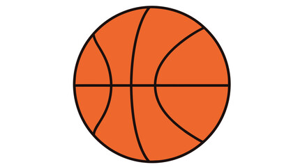 Fototapeta premium A simple colorful illustration of an orange basketball with black lines