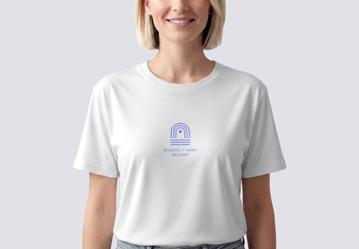 T-Shirt Mockup PSD Female Model