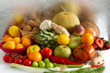 colorful variety of fruits and vegetables © Kybele