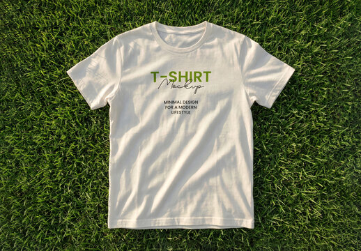 T-shirt mockup on Grass