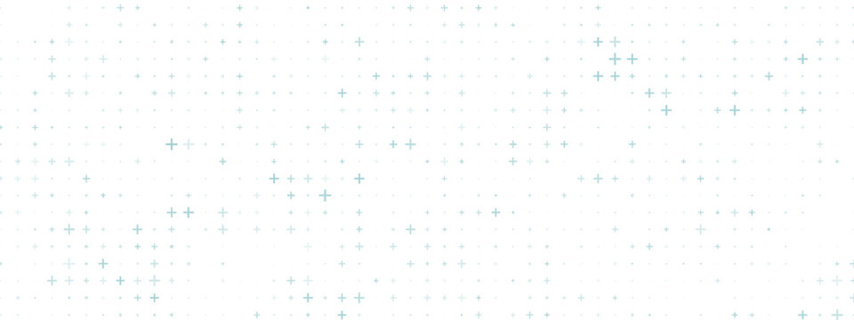 Medical healthcare seamless background. Green blue cross pattern.